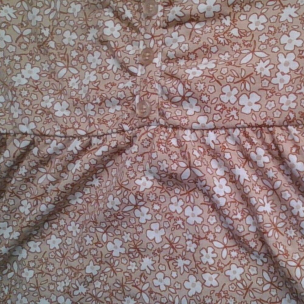 No Comment Beige Flowy Floral Blouse
